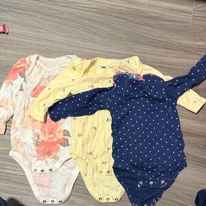 Floral, Yellow, and Navy Polka Dot Kids One Pieces